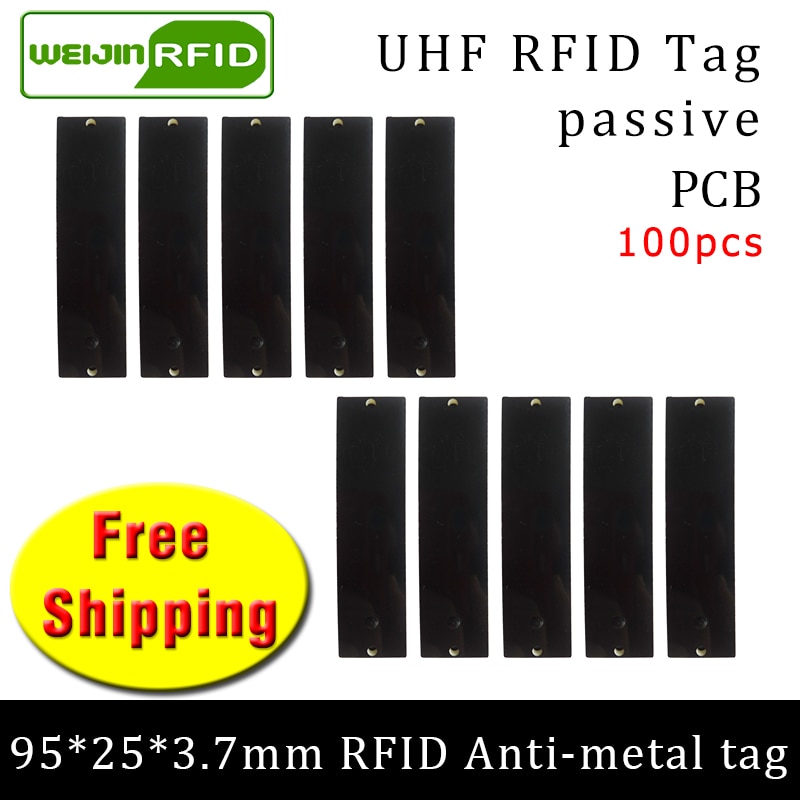 UHF RFID ݼ ± 915mhz 868mhz ܱ H3 EPC ISO18000 6c 100pcs   95*25*3.7mm Ÿ PCB  RFID ±